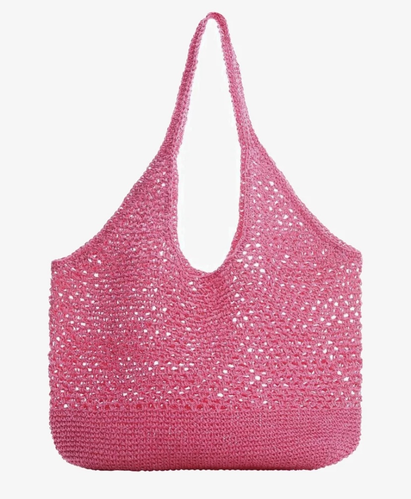 Sac rose en paille